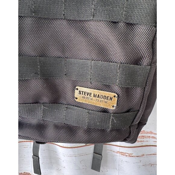 Steve Madden Desert Storm Black Canvas Backpack with Graffiti Interior - Picture 2 of 12